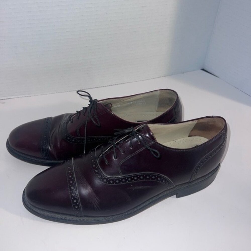 Bostonian Wingtip Oxford Leather Dress Shoes Burgundy Men's Size 9